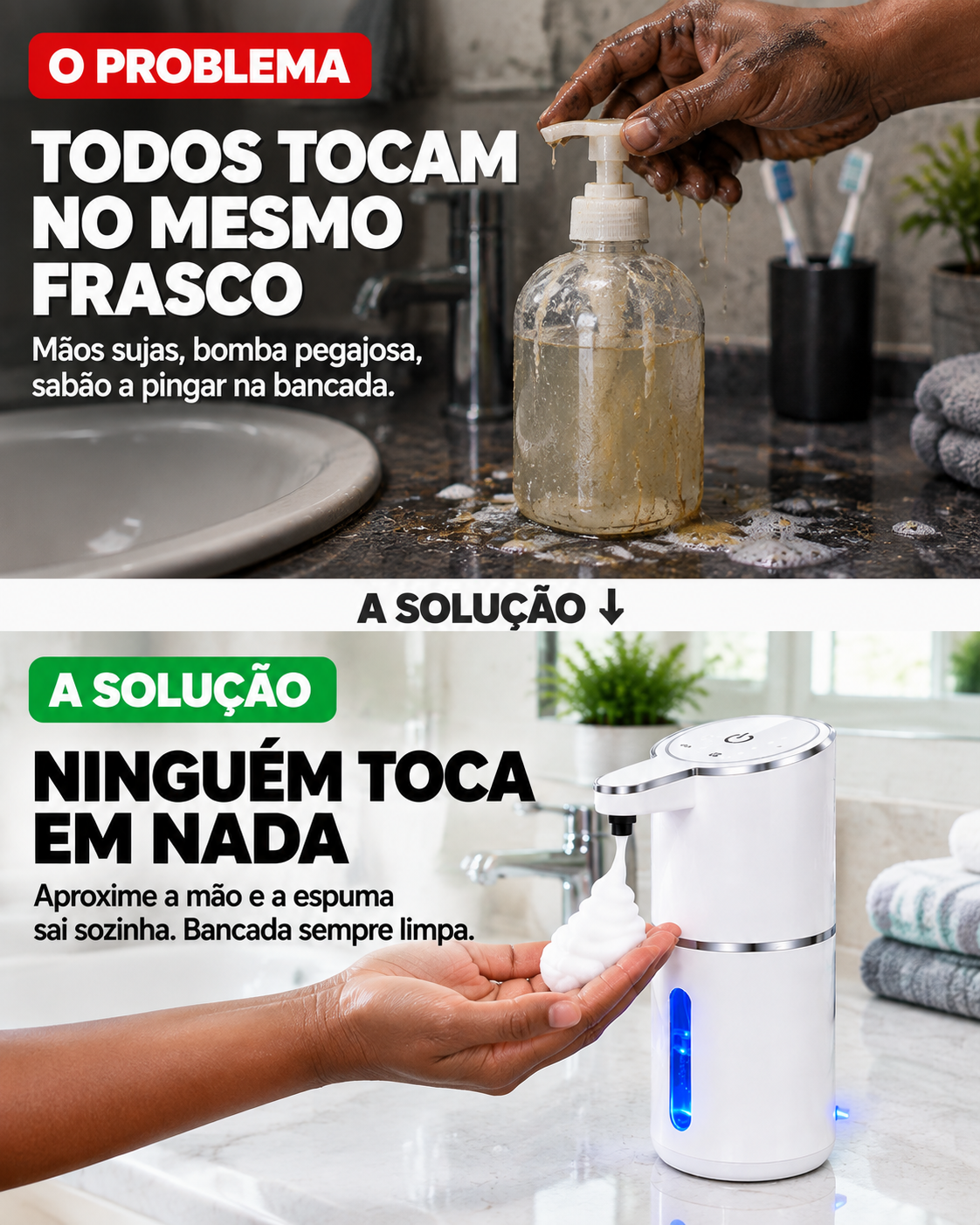 Dispensador de Sabonete Automático com Sensor
