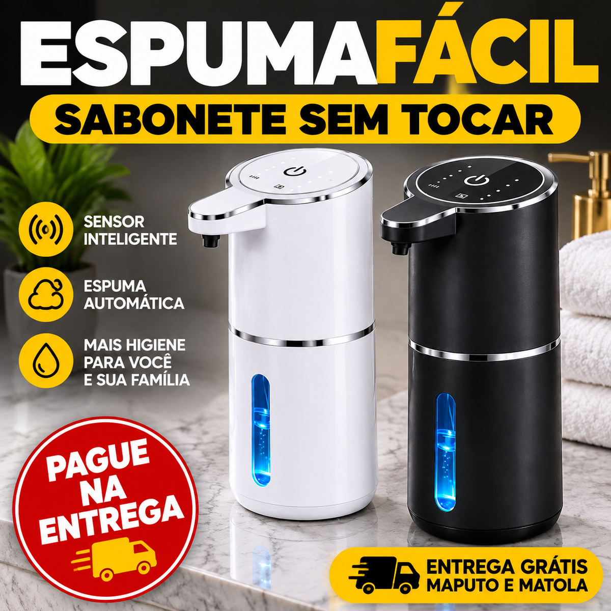Dispensador de Sabonete Automático com Sensor